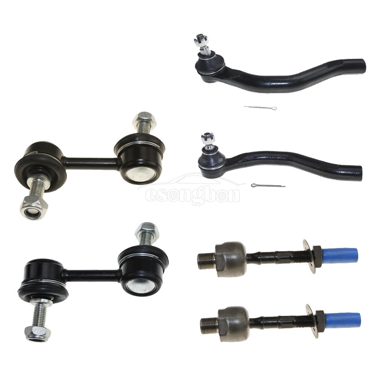 4x Front Inner Outer Tie Rod Ends + 2x Sway Bar for Honda Accord 3.0L