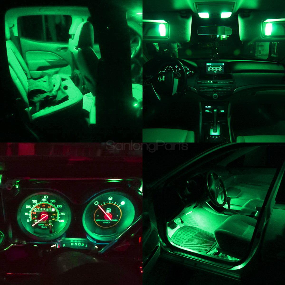 5x Green T10 LED Light Bulbs for Car Interior Dome Map