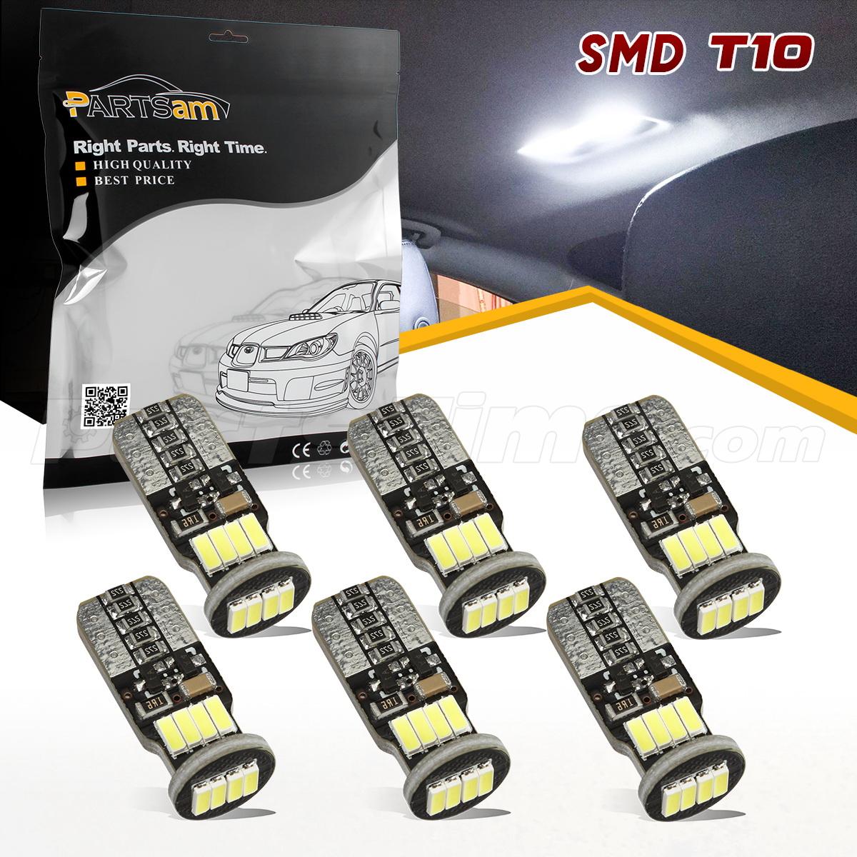 T10 LED Bulbs,Caroki T10 5054 12V 6LED Festoon Dome Light LED Bulbs,LED Replacement Bulbs White 2PCS 