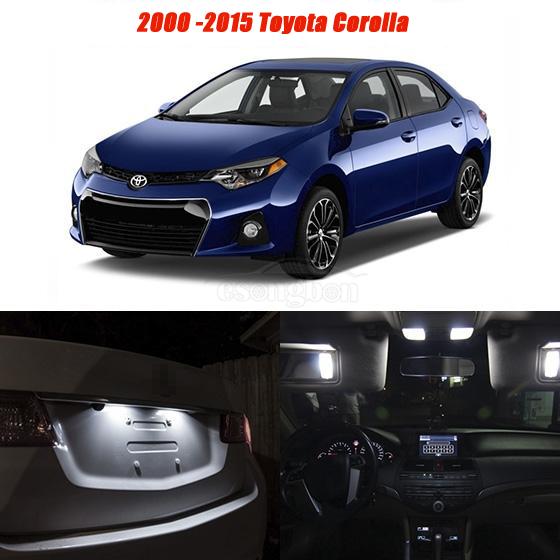 for 2000 to 2015 toyota corolla white led interior lights package