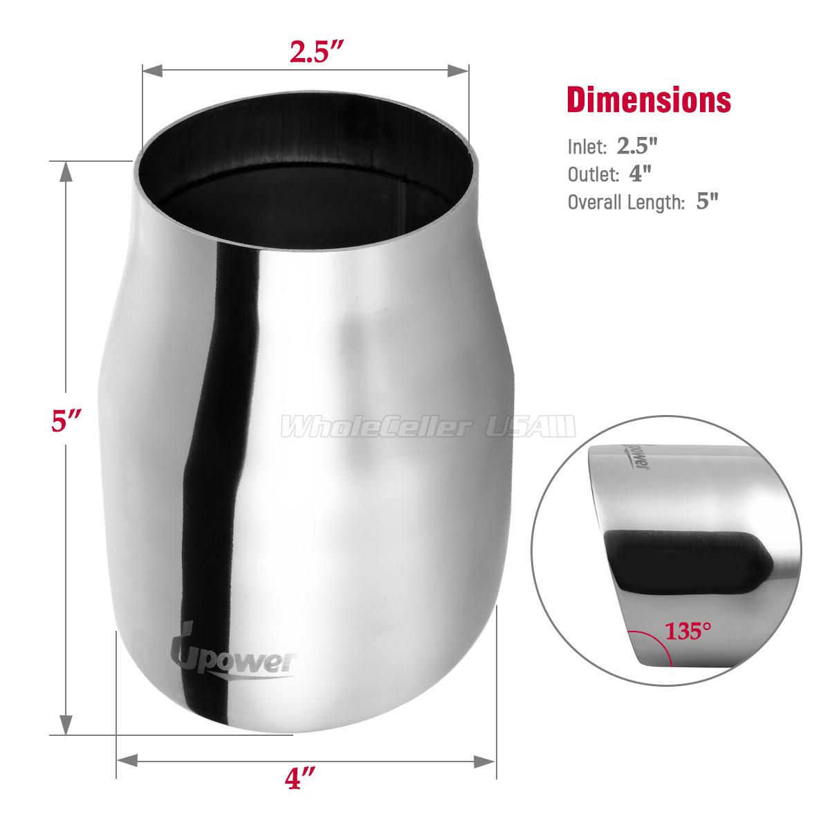 Double Wall Round Slant Diesel Exhaust Tip Tail Pipe 2.5 ...