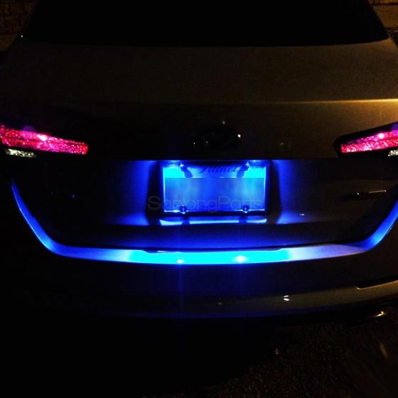 blue number plate lights