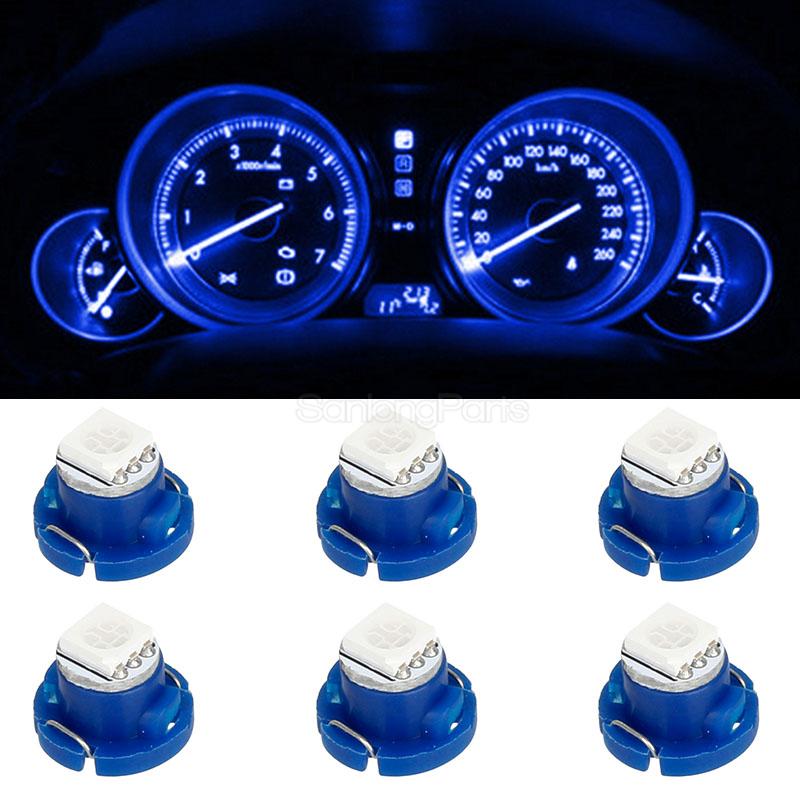 6Pcs T5//T4.7 Neo wedge Red 5050 LED Car A//C Climate Dash Indicator Light Bulbs