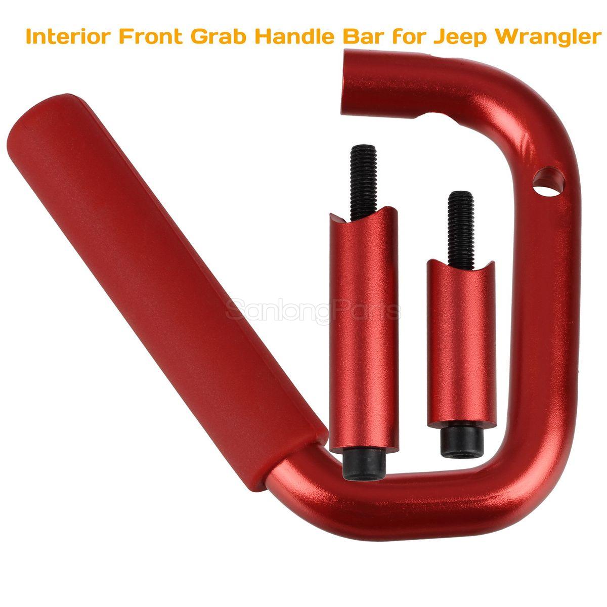 2x Red Solid Steel Front Grab Handle For Jeep Wrangler 2007-2017