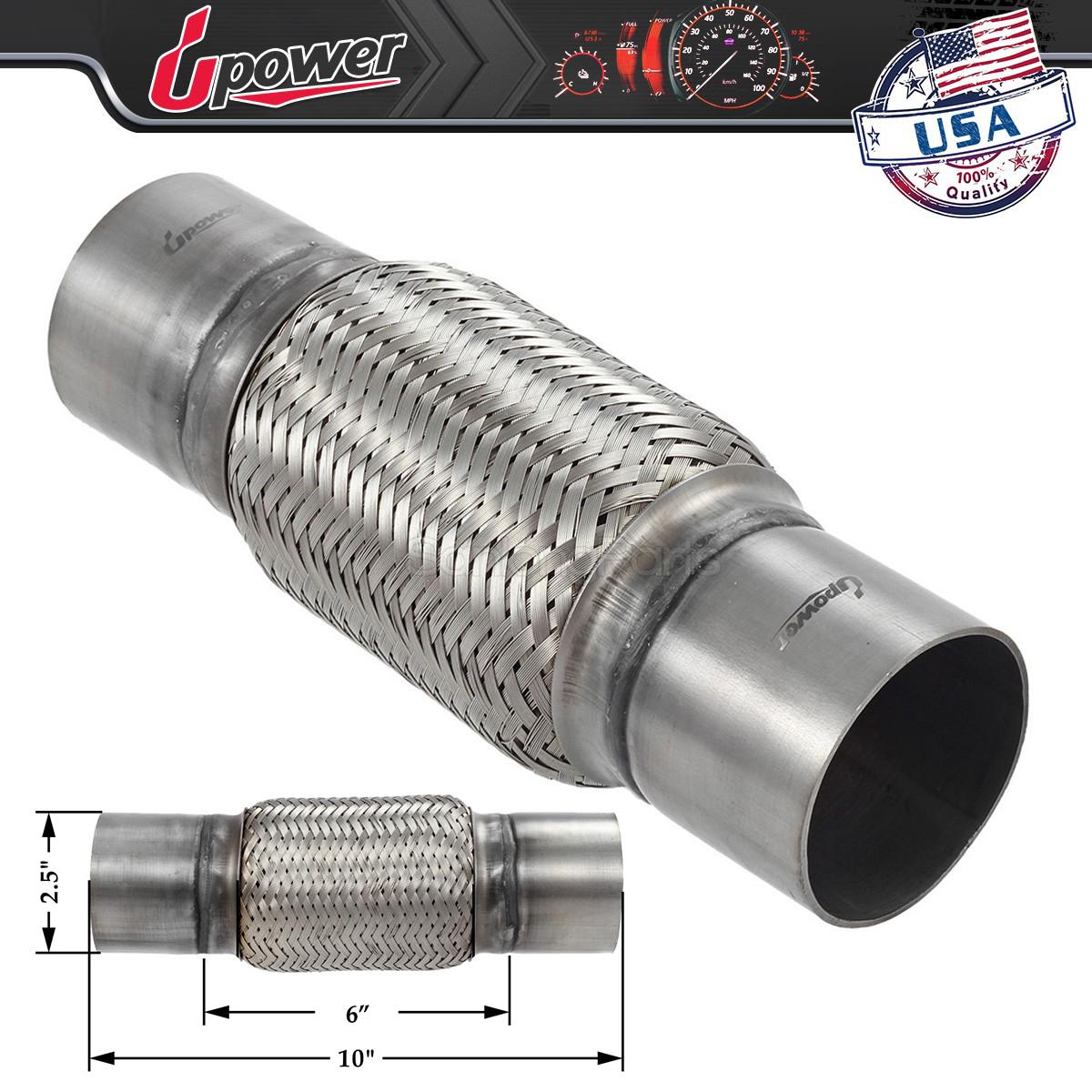 2 1//4/" Exhaust Flex Pipe 2.25/" x 6/" Heavy Duty Steel 10/"L