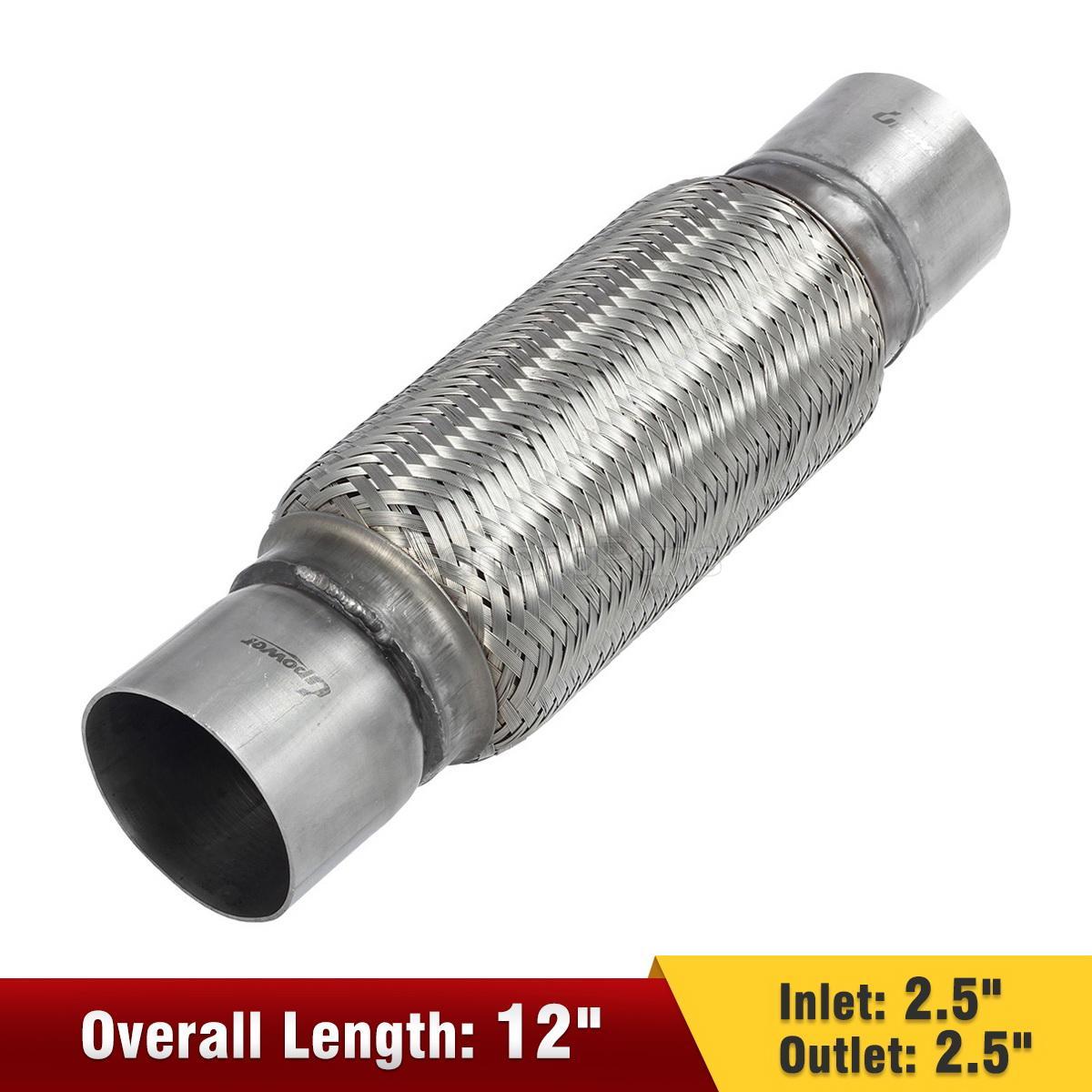 Exhaust Flex Pipe Double Braid Joint Coupling Tube 2 1//2/" 10/" Long 2.5/" x 6/"