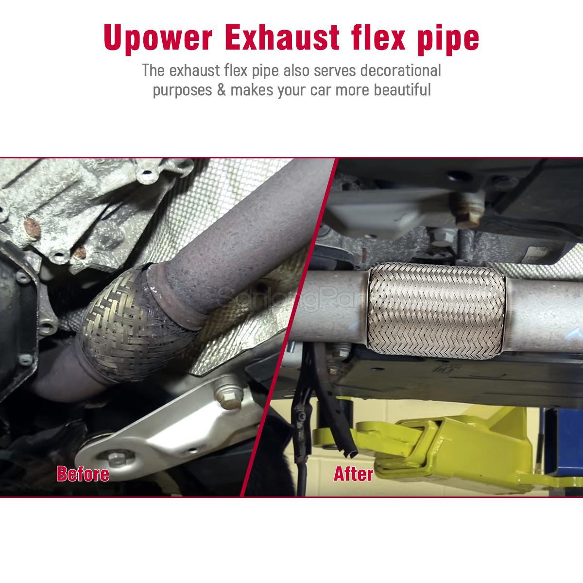 2.5"x 6" Exhaust Flex Pipe Stainless Steel Double Braid Heavy Duty