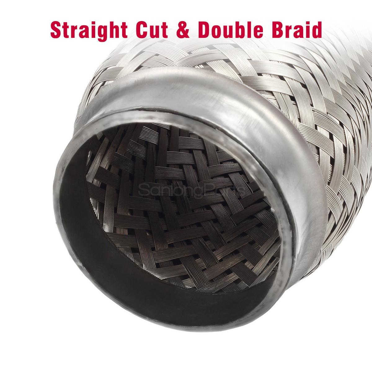2.5"x 6" Exhaust Flex Pipe Stainless Steel Double Braid Heavy Duty