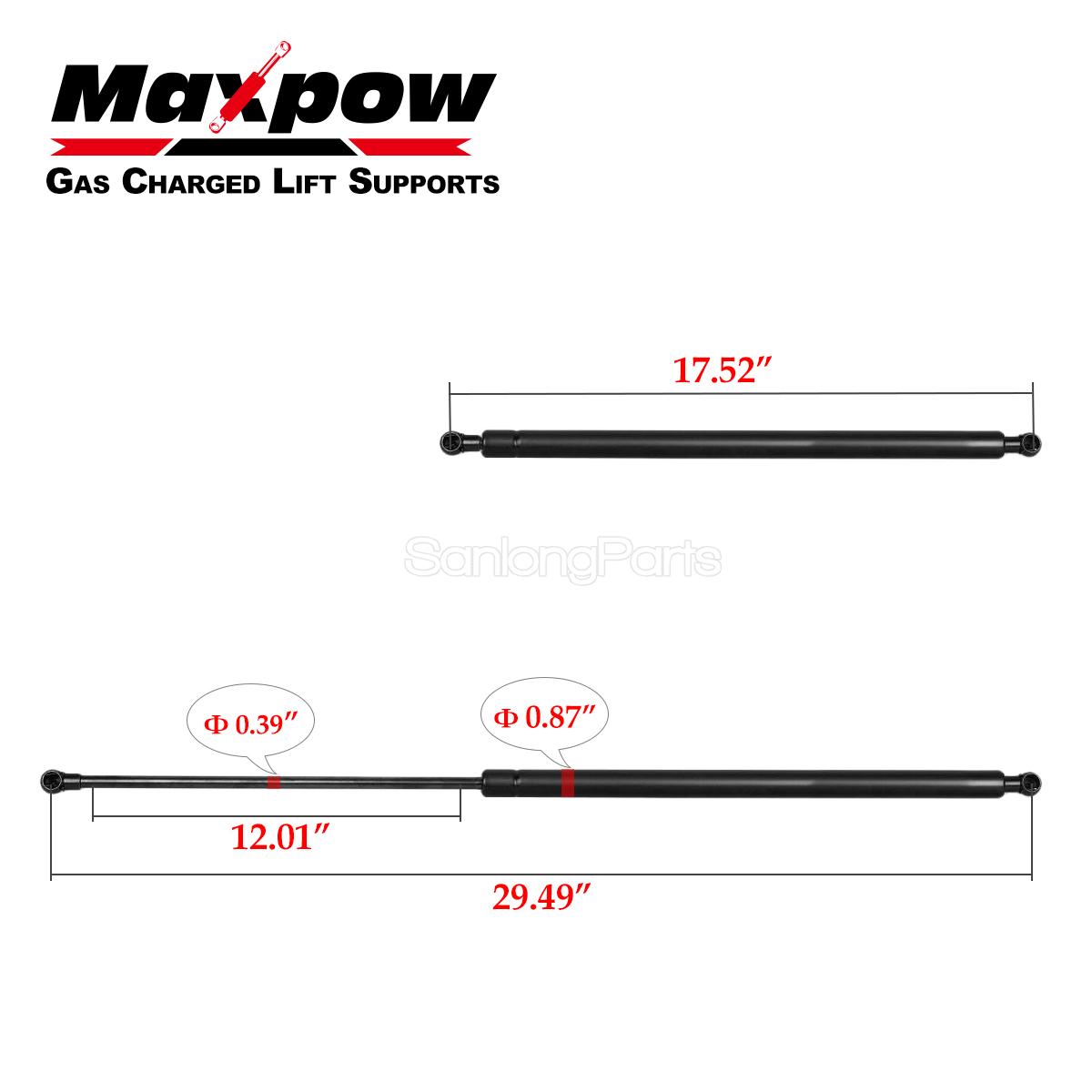 Qty 2 4568 Tonneau Cover Lift Supports Gas Struts 29 49 Extended 13mm End 85lbs Ebay