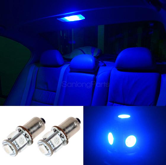 Details About 2x Blue Ba9s Led Bulbs Car Interior Dome Map Lights 12v 5050 5 Smd For Audi