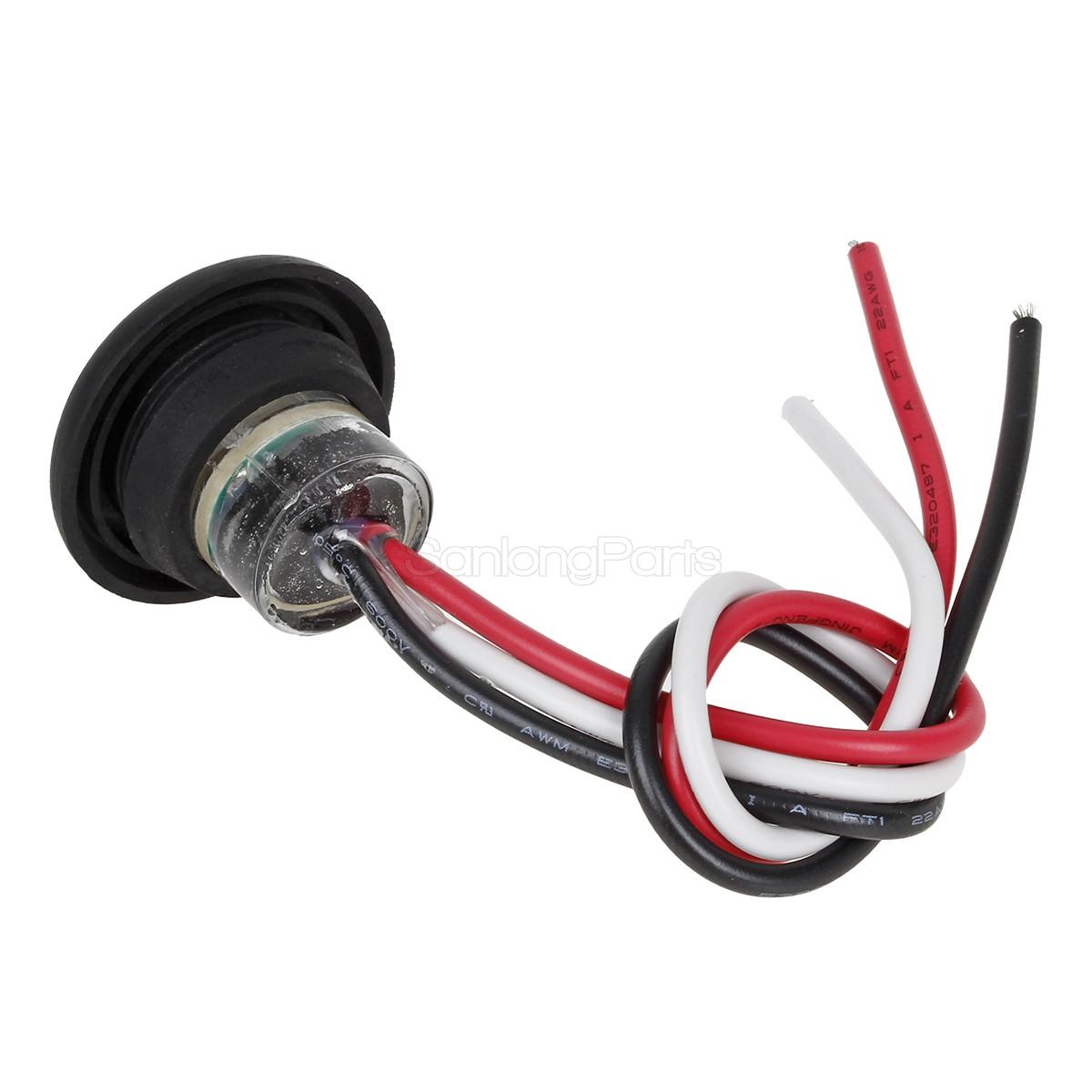 20x 3 4 U0026quot Amber Red Round Led Light Trailer Marker High Low