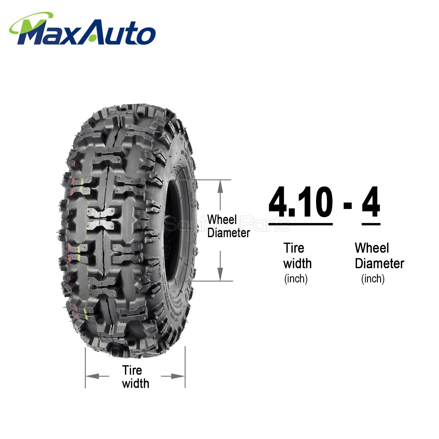 2x 4.10-4 Tire Go Cart Tire 4.10/3.50-4 for Garden Lawn Mowers Hand ...