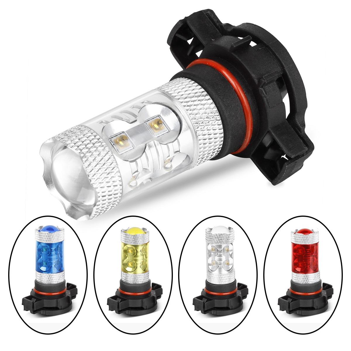 2X 2504 PSX24W 12276 50W Bright LED Bulb Fog Driving Light w/4 Color