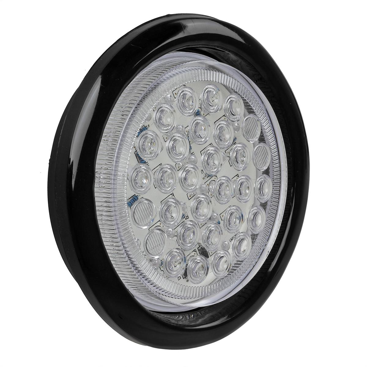White 4 U0026quot Round 30 Led Stop Turn Tail Fog Light Flush Mount