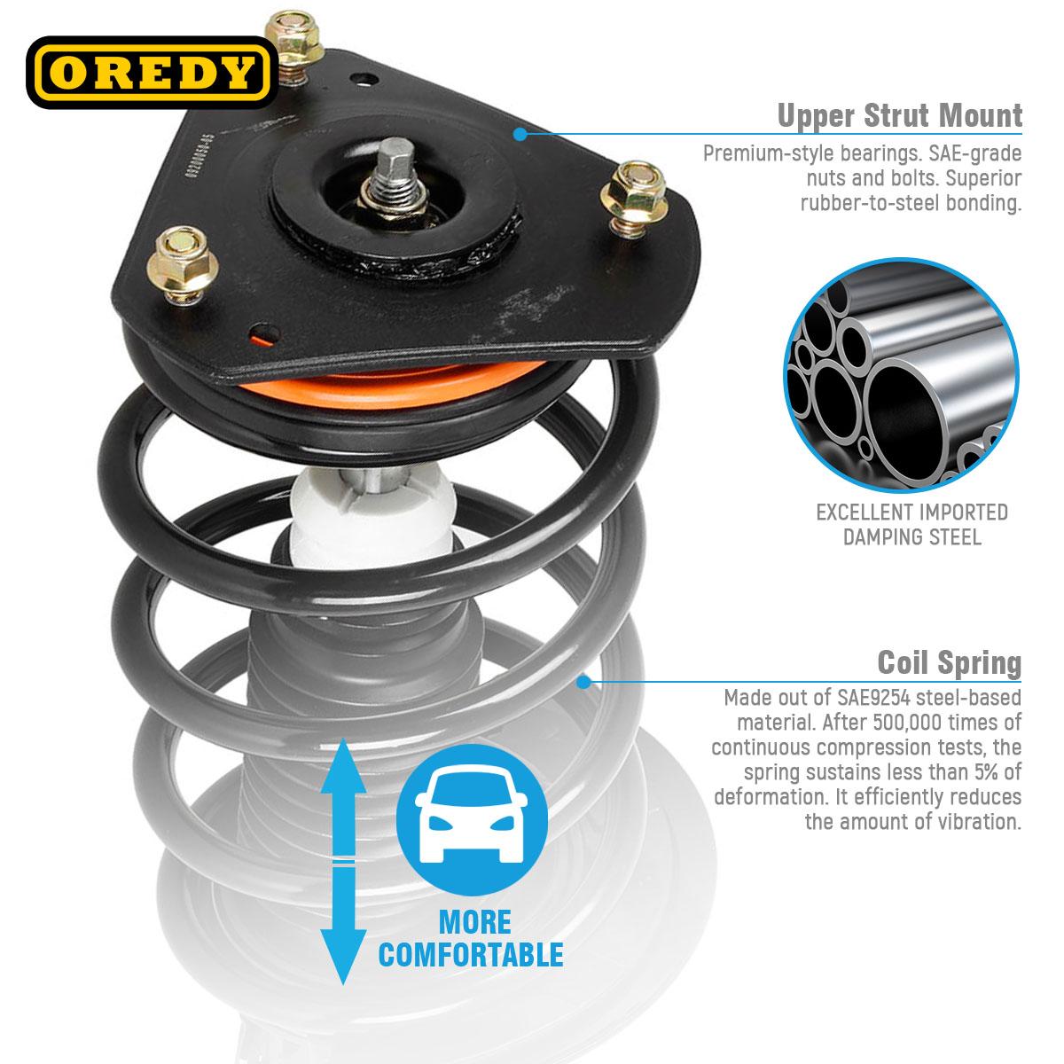 2x Front Complete Strut Struts Mount Set For Grand Prix w/17" & 16