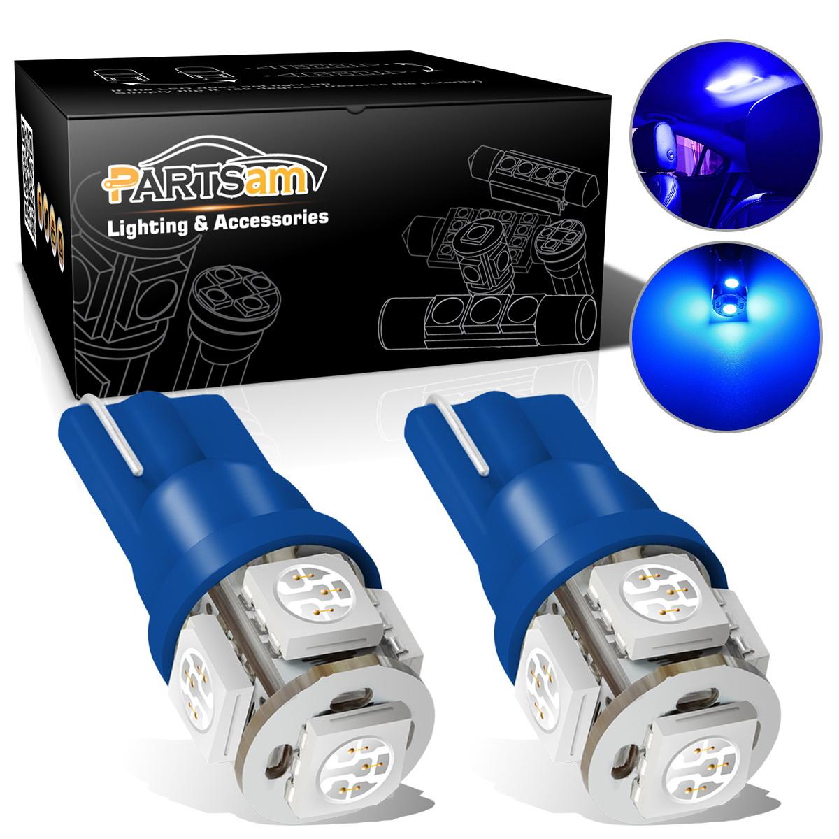Blue 2 x ICE 5 5050-SMD LED T10 194 168 W5W wedge light bulbs LED Lights