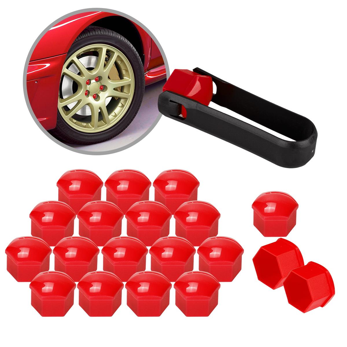 20 Red Wheel Lug Nut Center Cover Caps + Tool for Audi A1 A3 A4 A5 A6