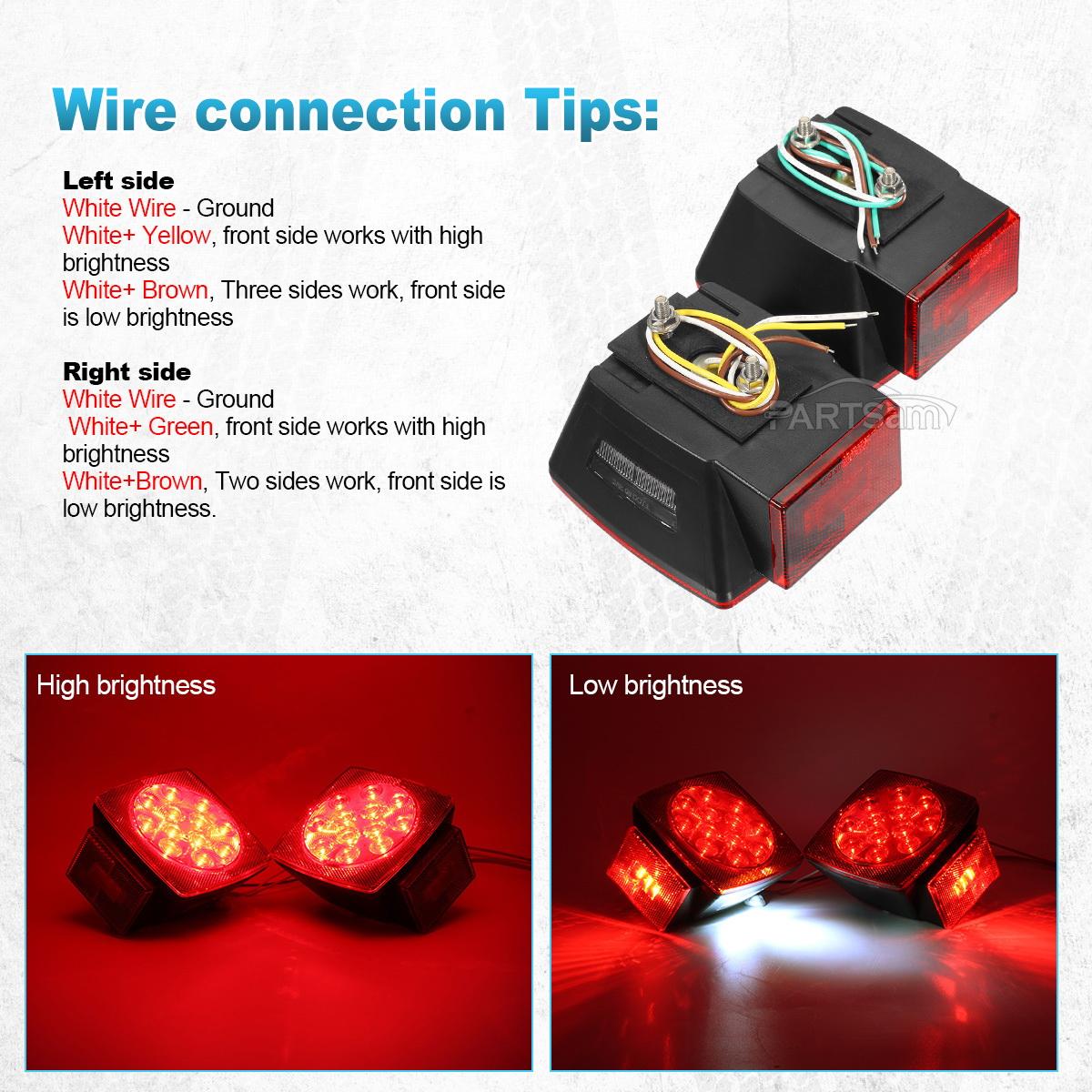 Under 80 LED Trailer Light Kit Square Stop Turn Tail RV Truck Lights with Wire & Bracket Red/Amber Side Fender Marker Lamps for Camper Truck RV Boat Snowmobile Under 80 LED Trailer Light Kit Square Stop Turn Tail RV Truck Lights with Wire & Bracket Red/Amber Side Fender Marker Lamps for Camper Truck RV Boat Snowmobile