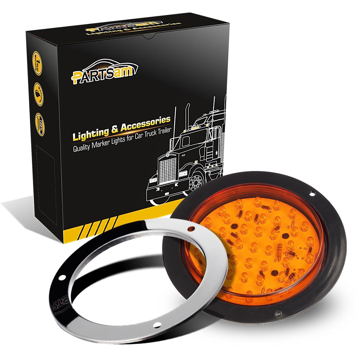 4 U0026quot Universal Amber Round 40led Stop Turn Tail Light W