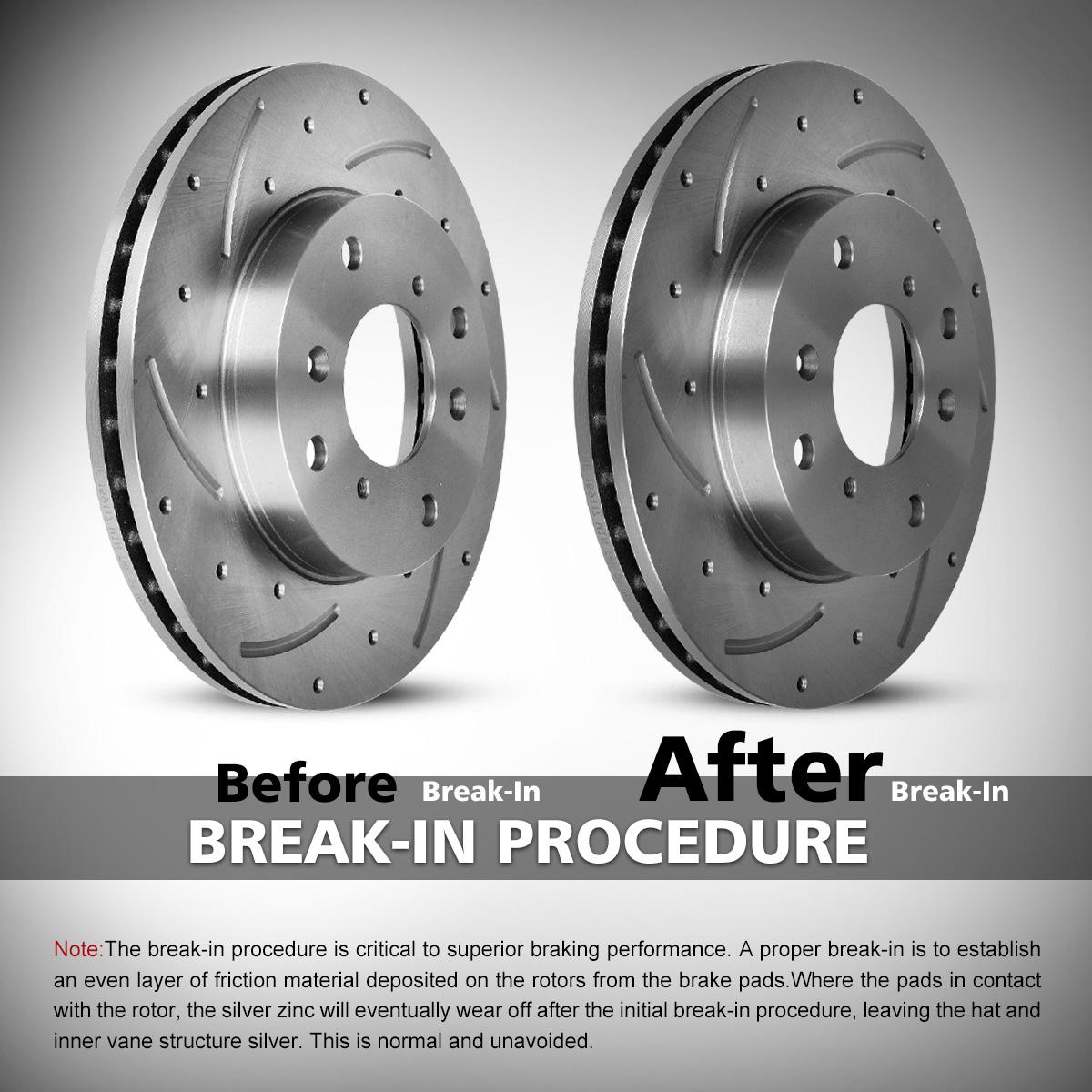 2 Front Drill Slot Brake Disc Rotor 4 Pads For 98-99 Acura CL 98-02 Honda Accord