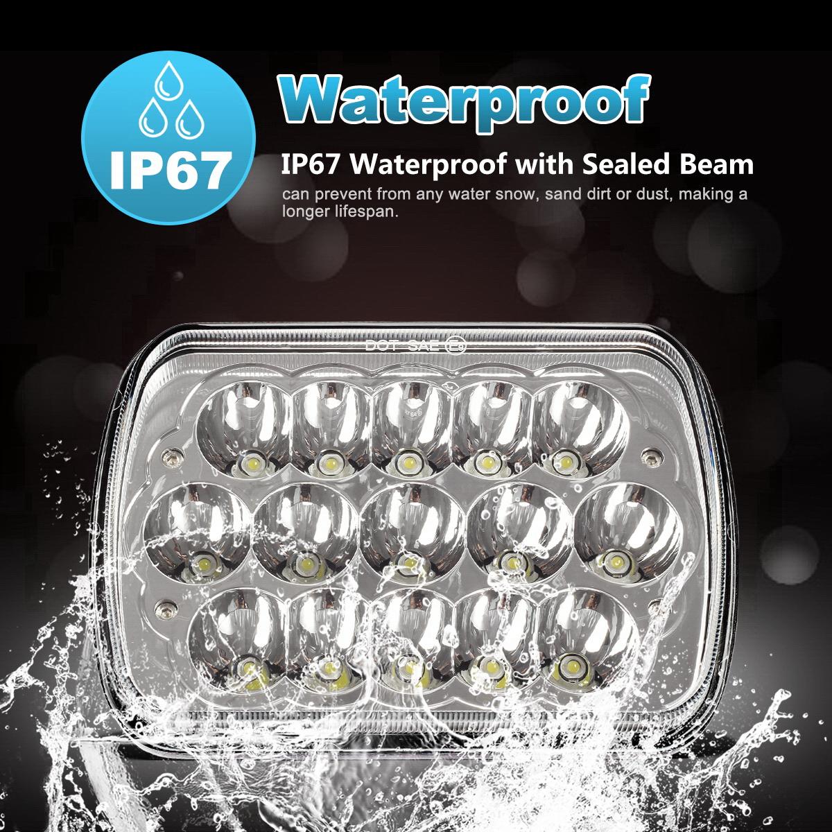 Sealed Beam 6054 Led Headlight H6054 Led Headlights 5x7 Led Headlight 7x6 Headlights For Toyota 95-97 Tacoma 88-95 Pickup 84-91 4Runner 2Pcs 7x6 Led Headlights Lamp W// H4 Headlight Relay Harness