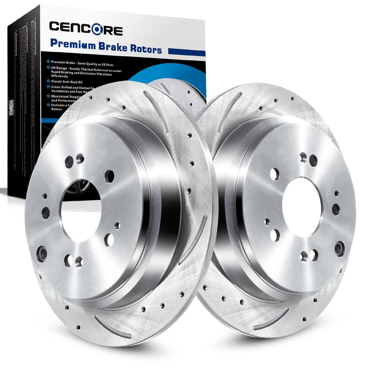 2X Brake Disc Kit Drilled & Slotted Brake Rotors 5 Lug For Honda