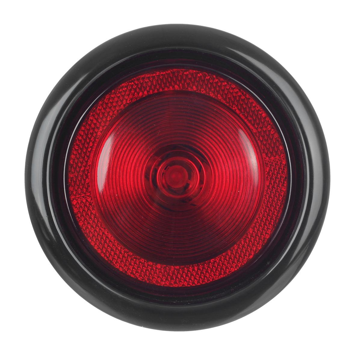 1pc 4 U0026quot Inch Round Red Sealed Stop Turn Tail Brake Light W Rubber Mount 12v Led