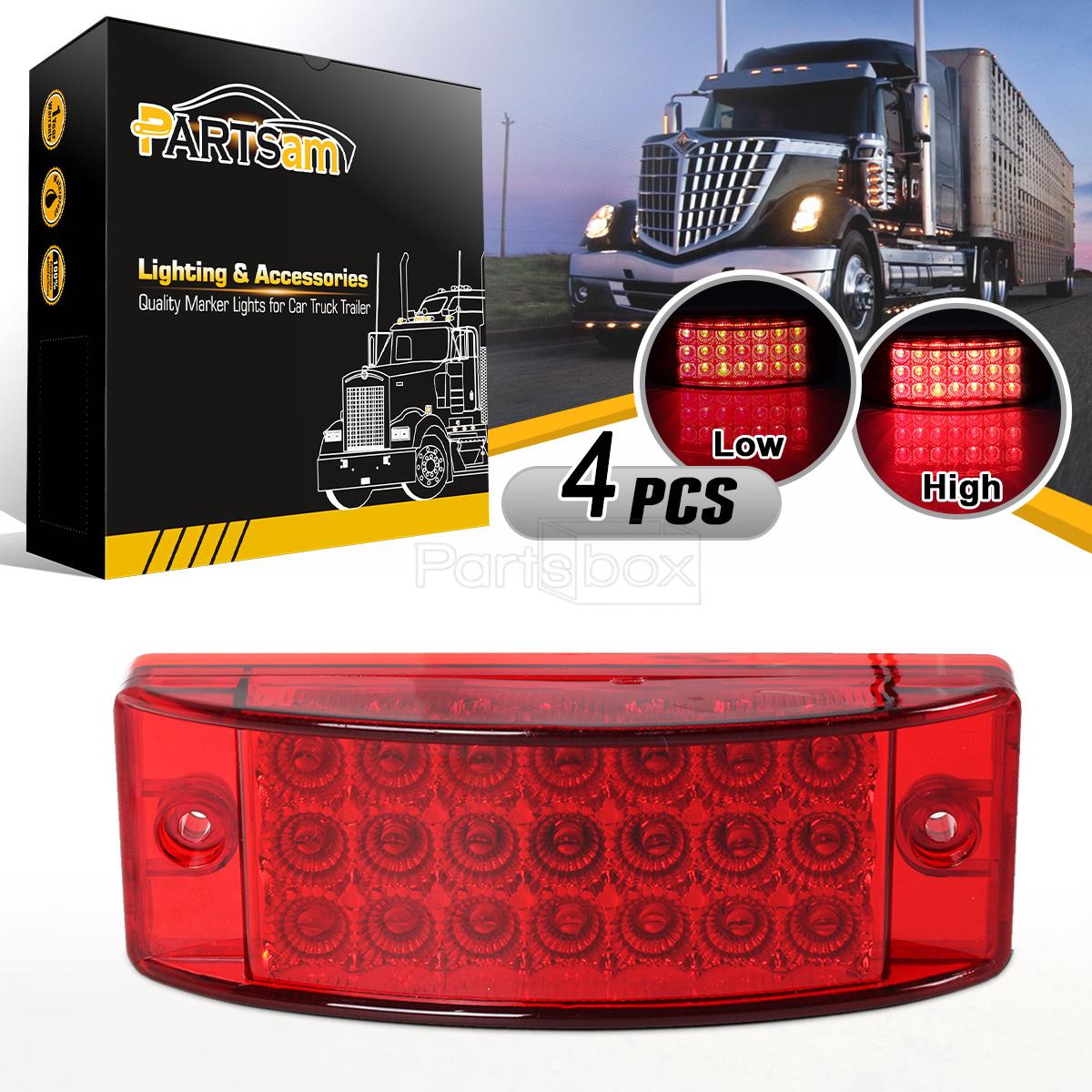 4 RED 6/" LED Rectangular Rectangle BIG Clearance Side Marker Truck Trailer LIGHT