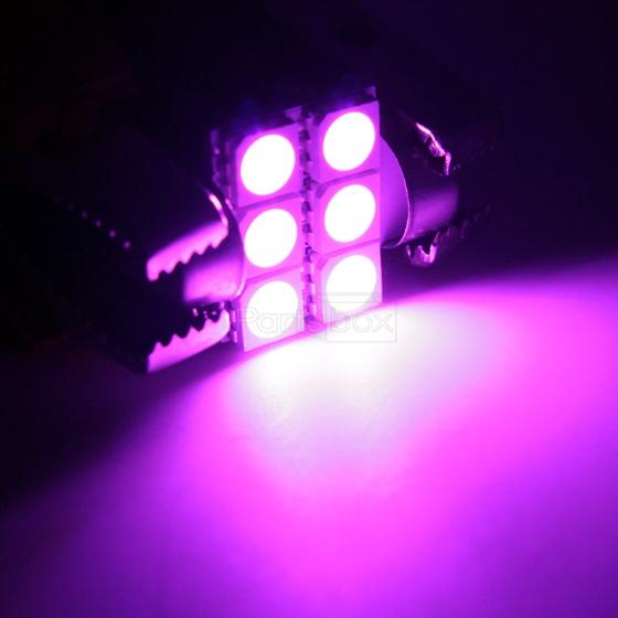 8 X Purple 6smd Led Map Dome Interior Lights Bulbs 31mm