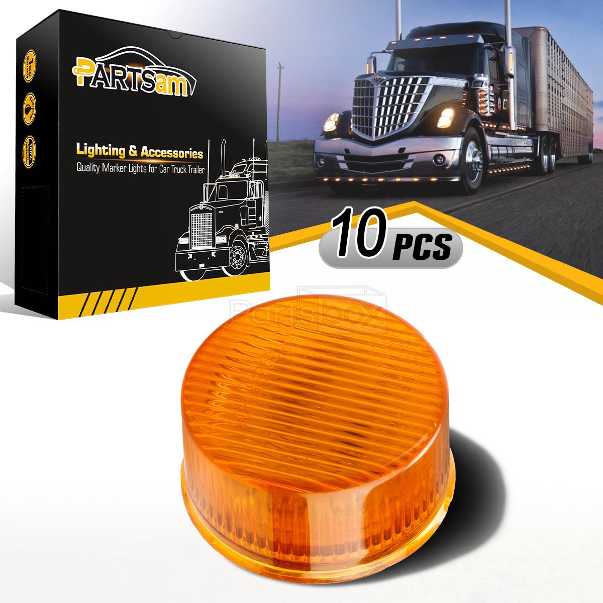 10x Amber 2 U0026quot Round Truck Trailer Side Marker Incandescent