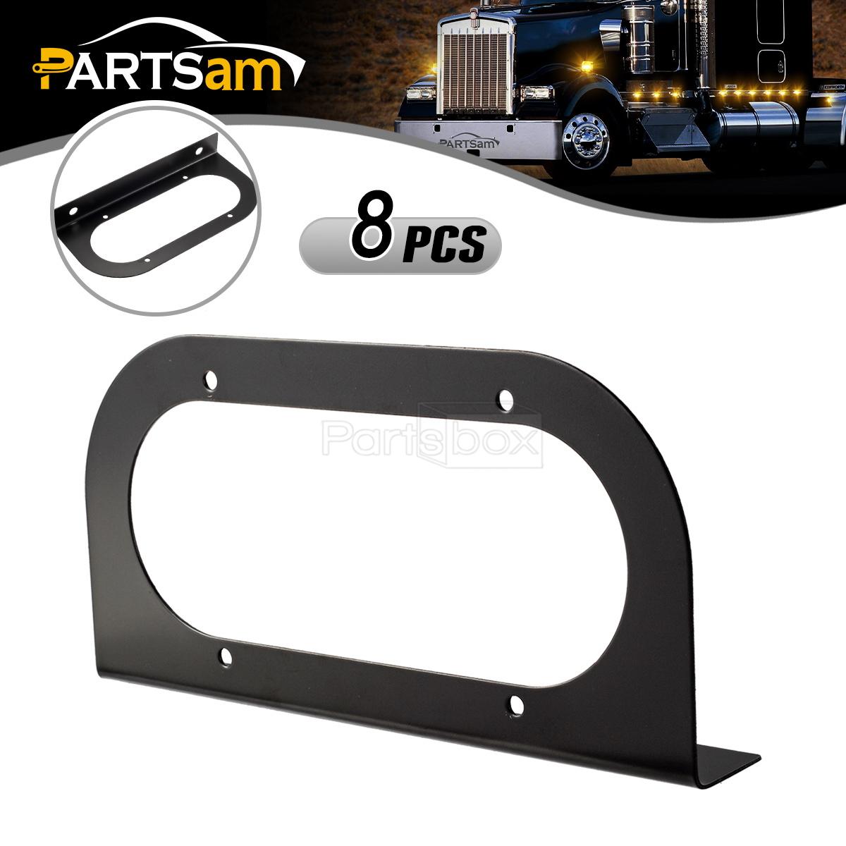 8xHeavy Duty 6 inch Oval Steel Light Black Powder Coated Guard Mounting Brackets