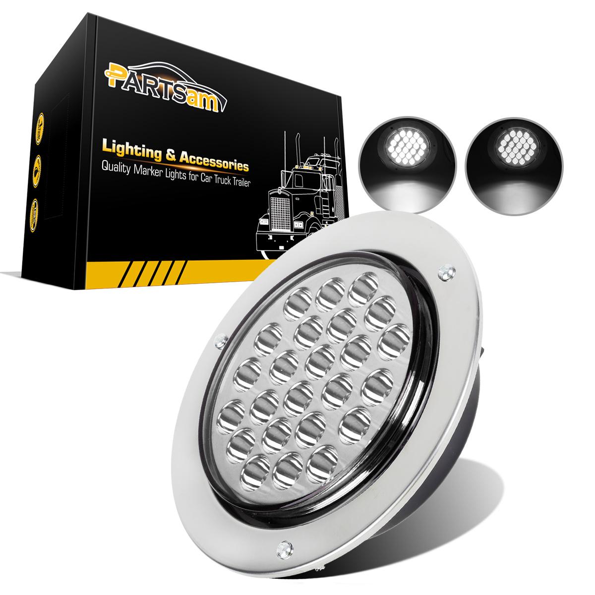 4 Round 24 Led White Reverse Stop Turn Tail Backup Light 4 Round 24 Led White Reverse Stop Turn