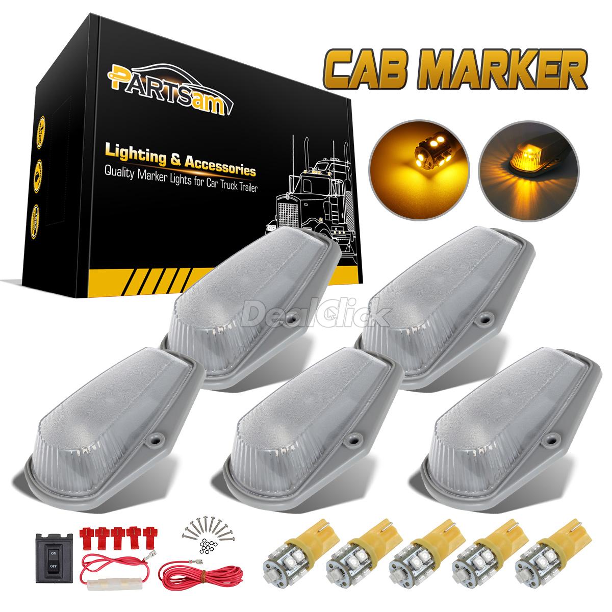 1x Roof 15442 Light Marker Amber Lens+Base Housing For 80-97 Ford F-150//250//350