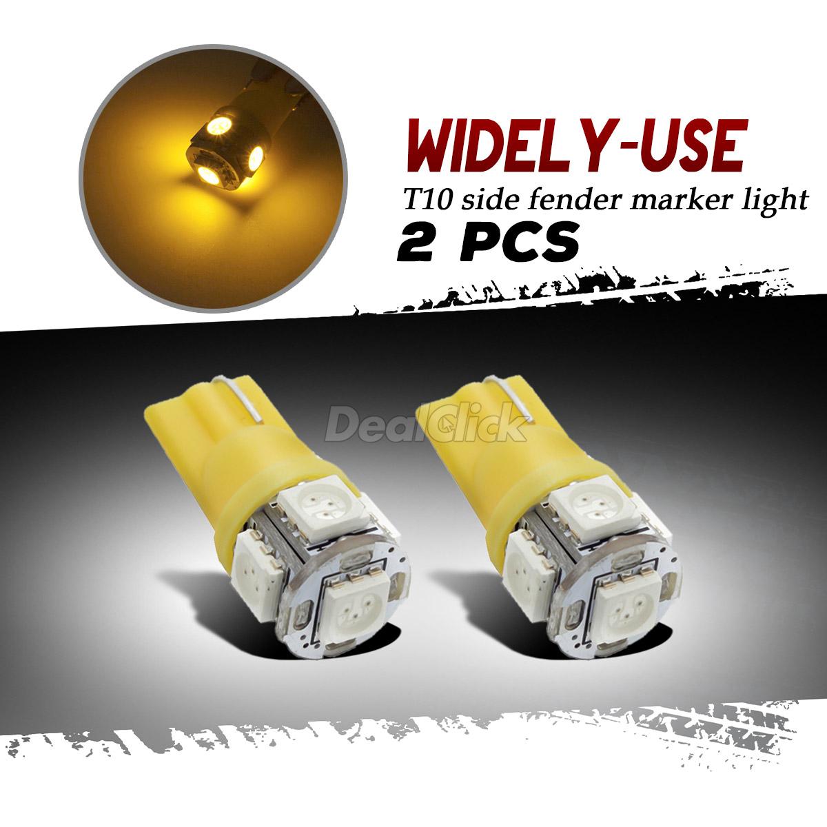 Parking Light T10 Wedge 5 Flux Red LED Bulb Set of 2, 1 Pair 168 194 2827
