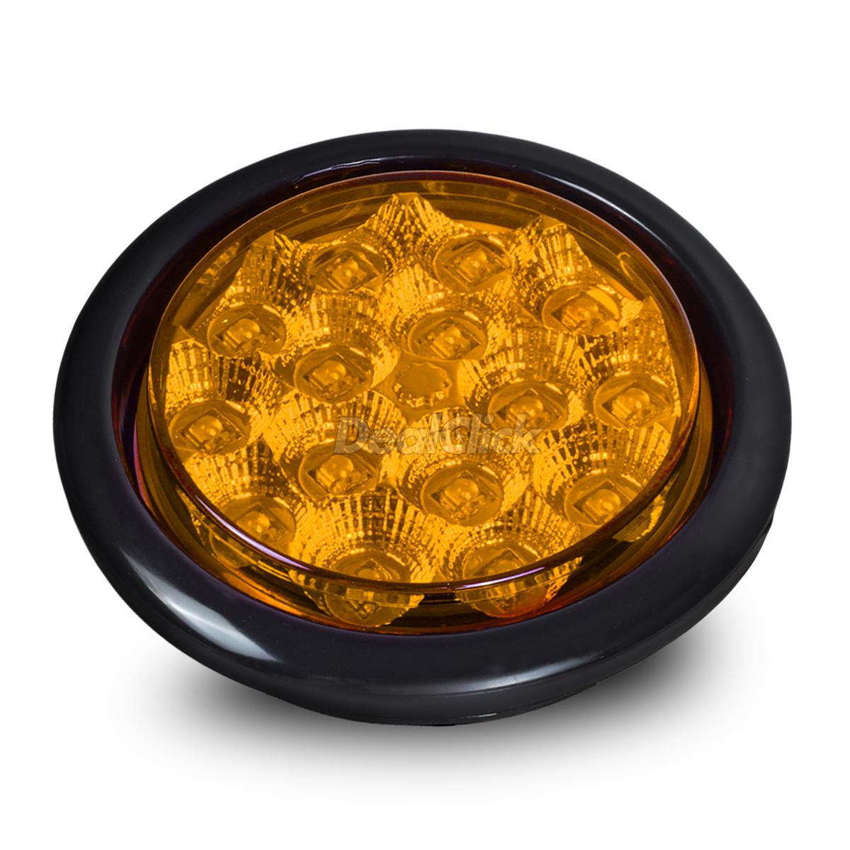 2 New 4 U0026quot Round 15 Led Stop Tail Turn Park Lights Flush
