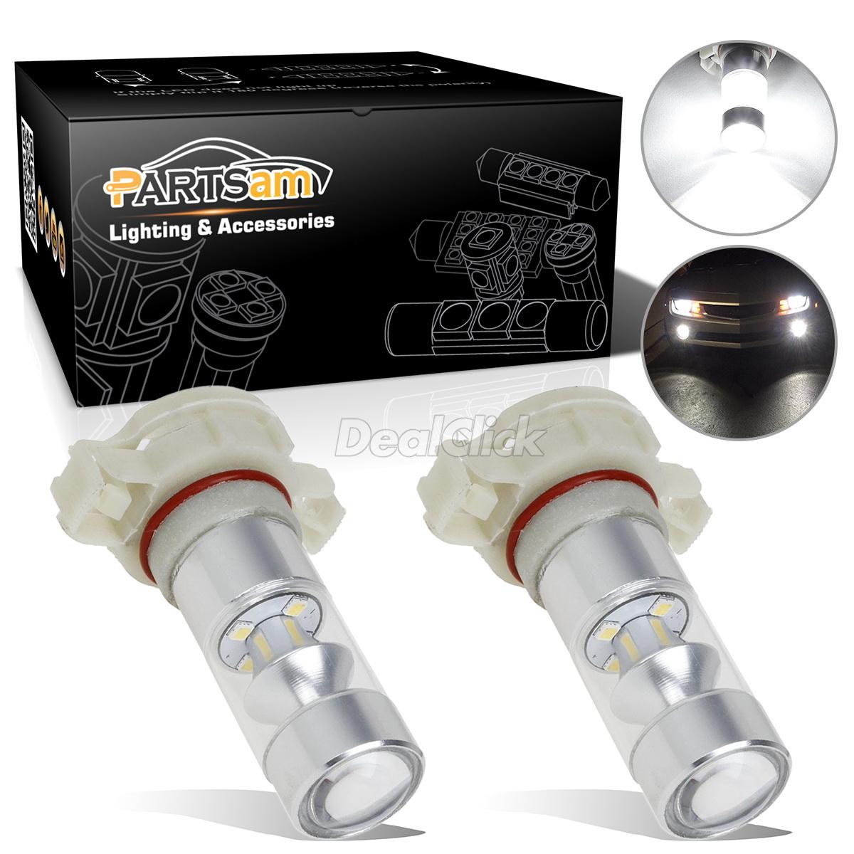 2x High Power 6000k White 2504 Psx24w 12276 60w 12-2323-smd LED Fog ...