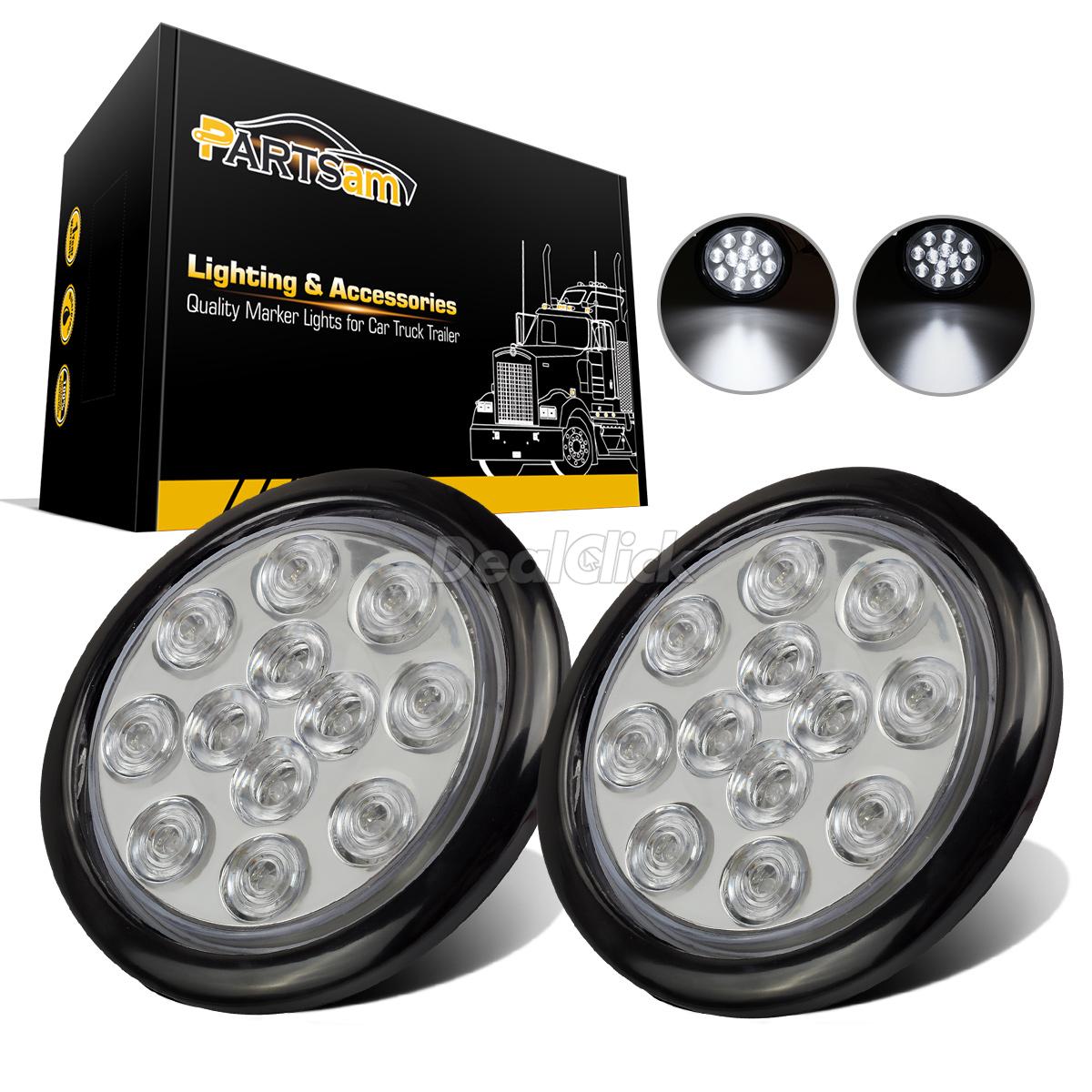 4 U0026quot Inch White 12 Led Round Backup Tail Truck Light W