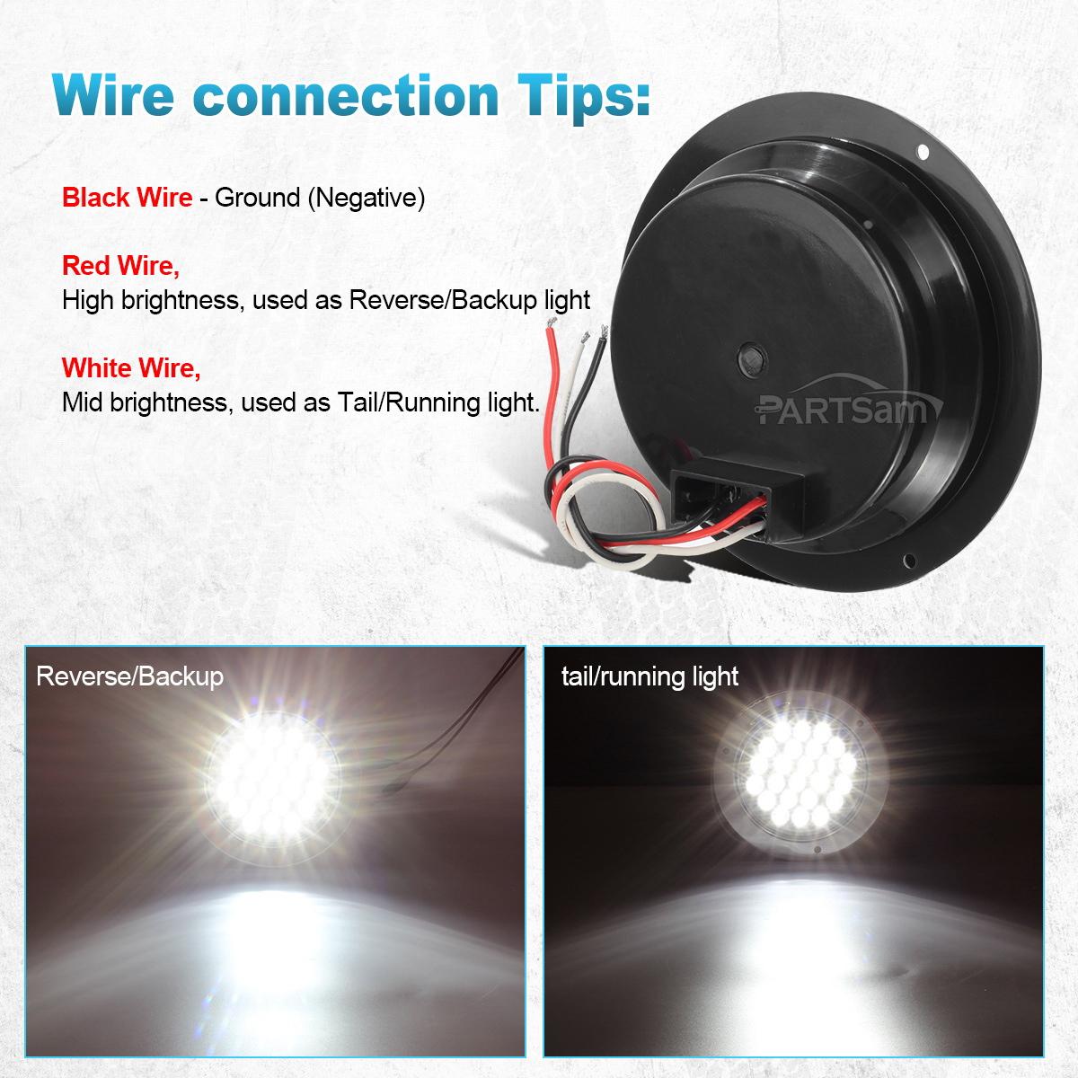 4 U0026quot Inch 24 Led Round Stop Backup Reverse Truck Tail Light