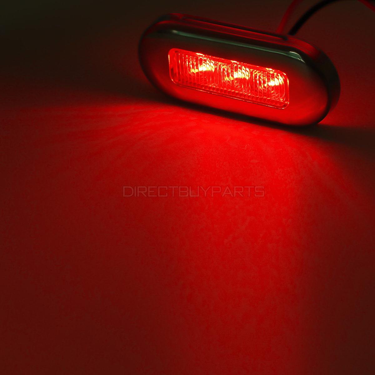 4 Clear Red Marine Boat Led Oblong Courtesy Light Stair Deck Garden Rv Marine Boat Trailer Led Red Oblong Courtesy Light