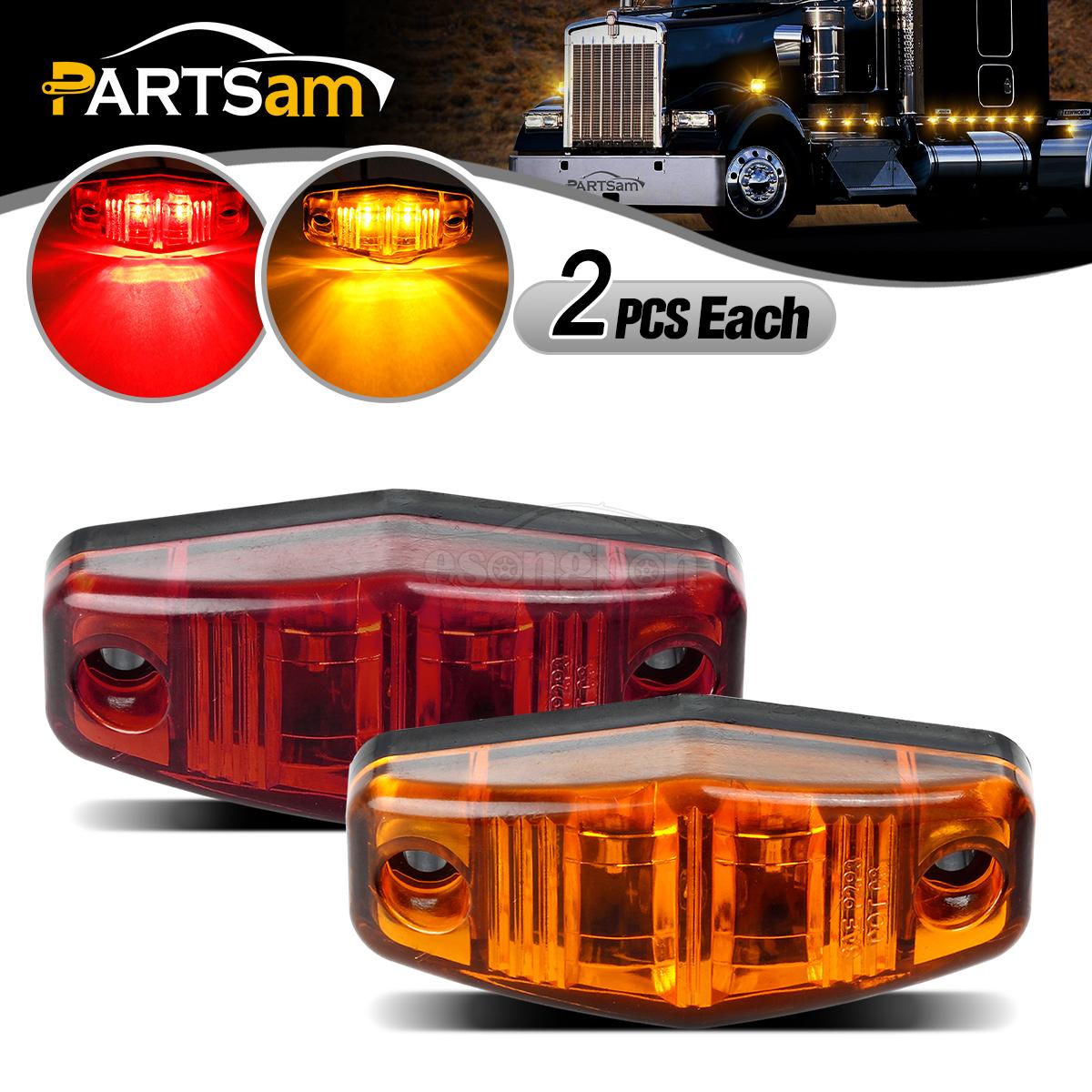 Led Marker Lights for Trucks Ultra Thin 12 LED Amber Side Marker Lights