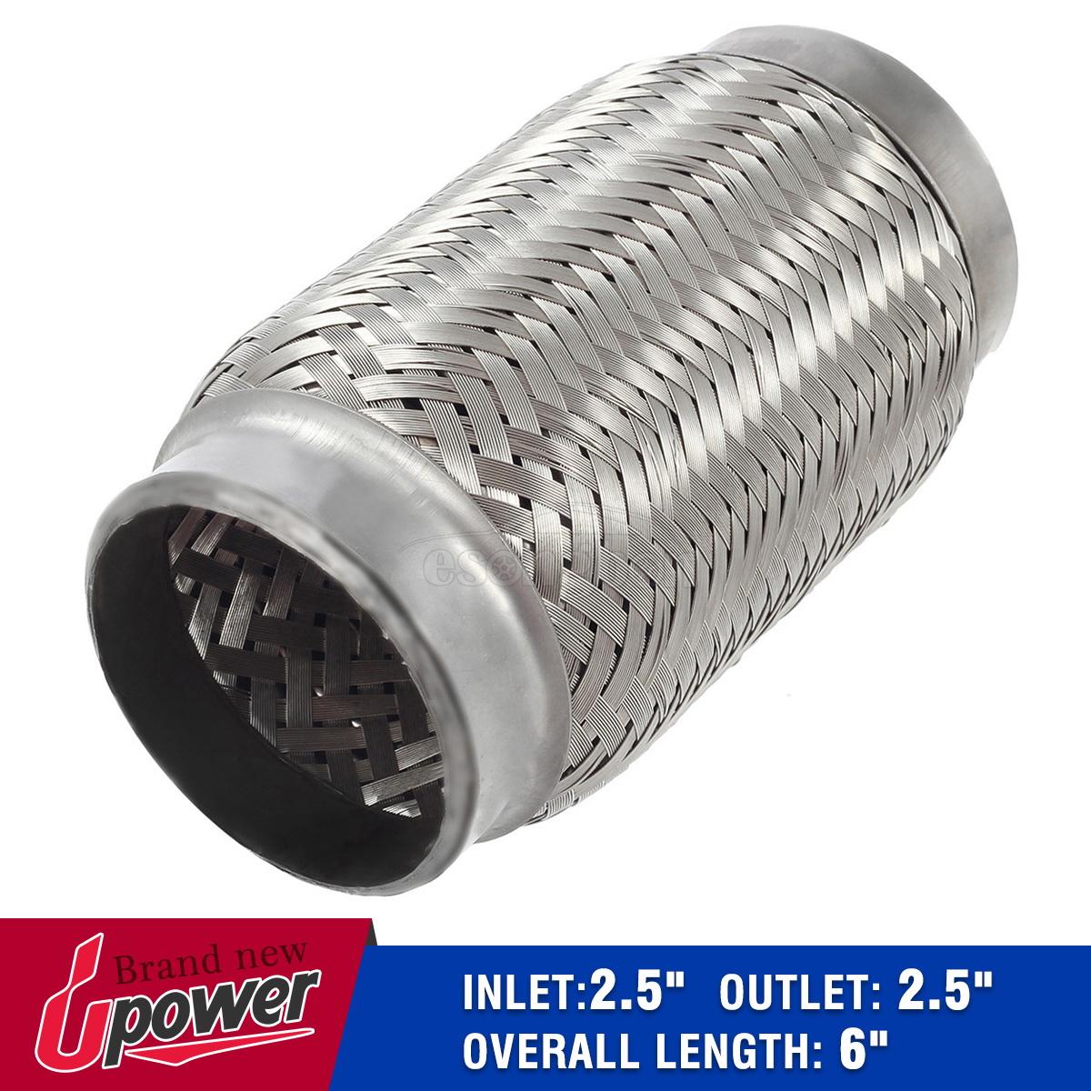 2.5/'/'x 5/'/' Stainless Steel Exhaust Pipes Double Braided Flex Connector