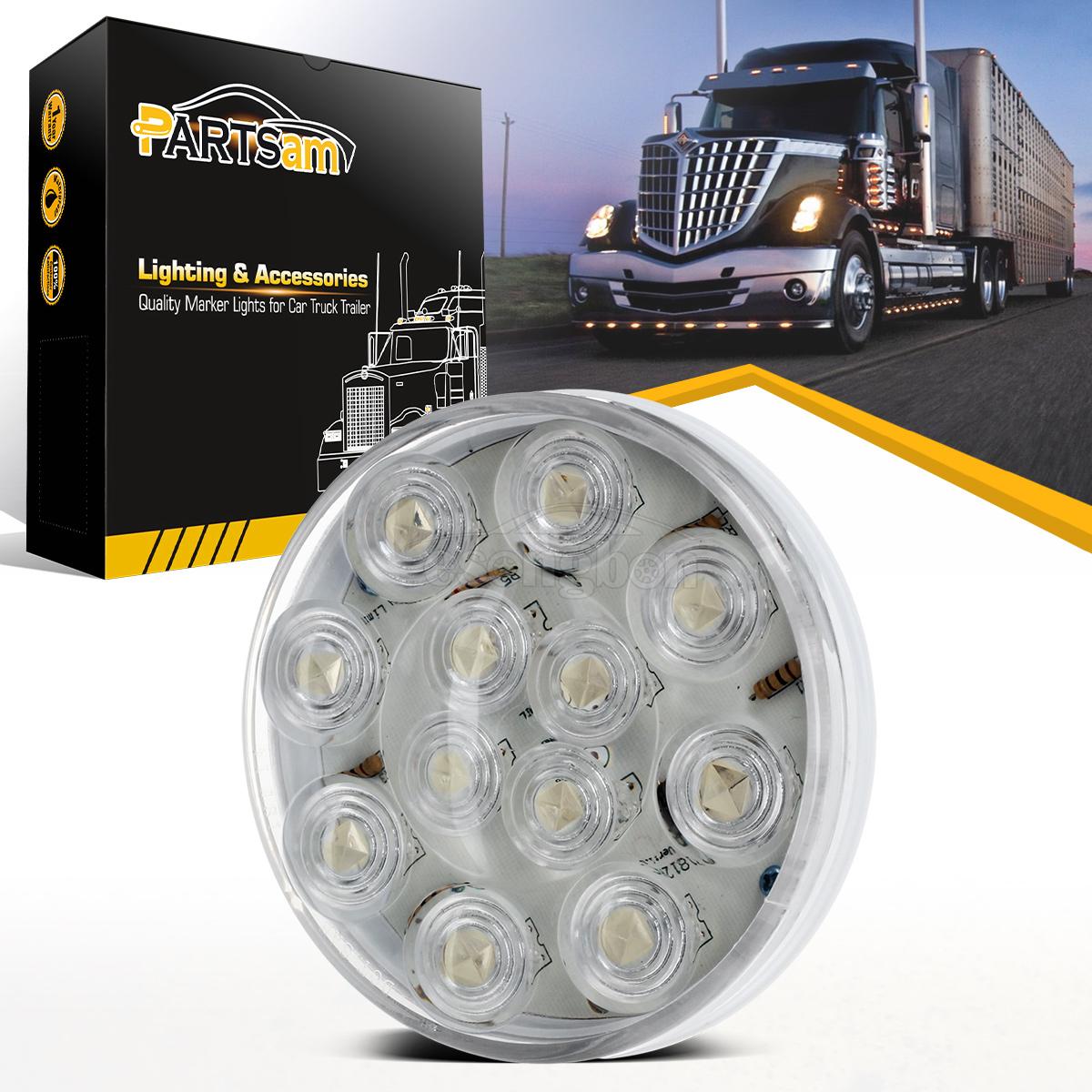 4 Round 12 Led White Stop Turn Tail Reverse Light Surface Mount 4 Round 12 Led White Stop Turn Tail