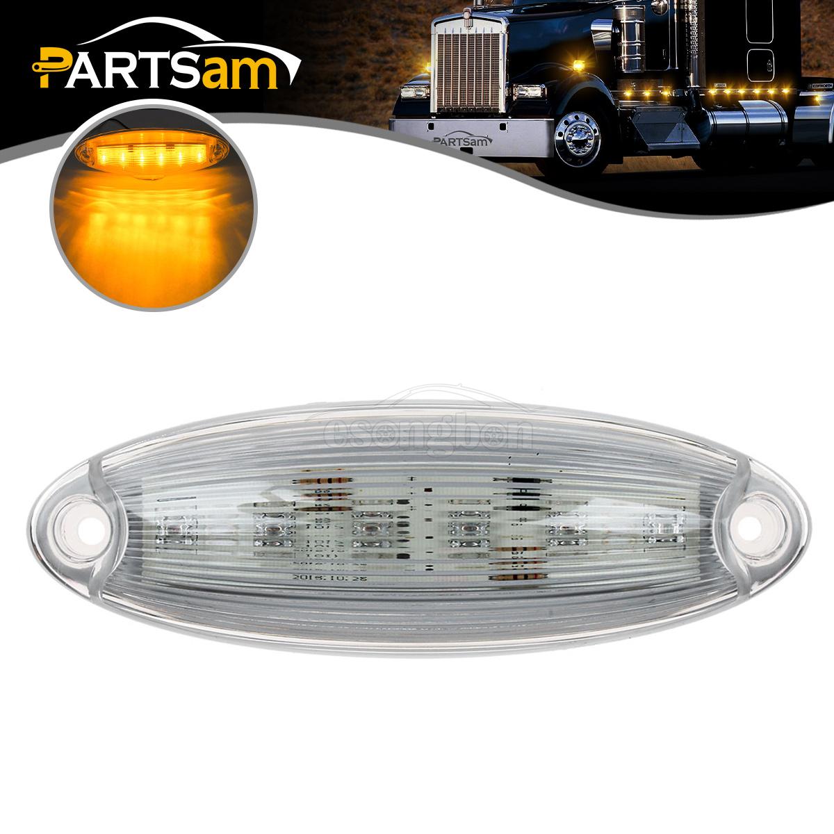 Five LED Cab Marker Lamps Lights Peterbilt Kenworth Freightliner Ford 