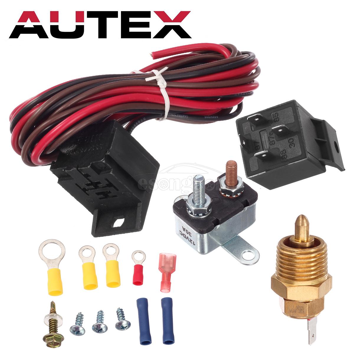 Electric Radiator Engine Fan Thermostat Temperature Switch Relay Kit 3/8" Thread eBay