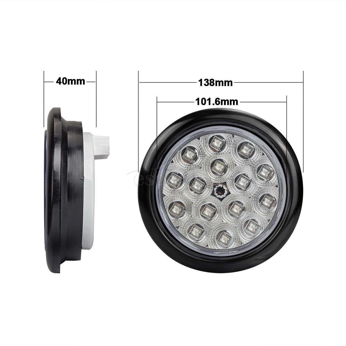 2x4 U0026quot Round Rubber Mount Super White Led Stop Turn Tail