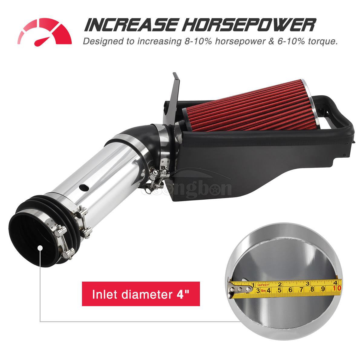 Filter For 99-03 Excursion 7.3L Turbo V8 4/" RED Heat Shield Cold Air Intake