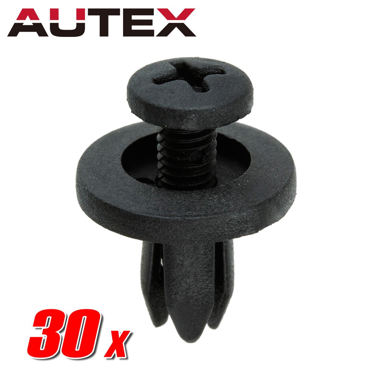 30x Nylon Front Bumper Door Panel Hood Clips Rivet Retainer For 84