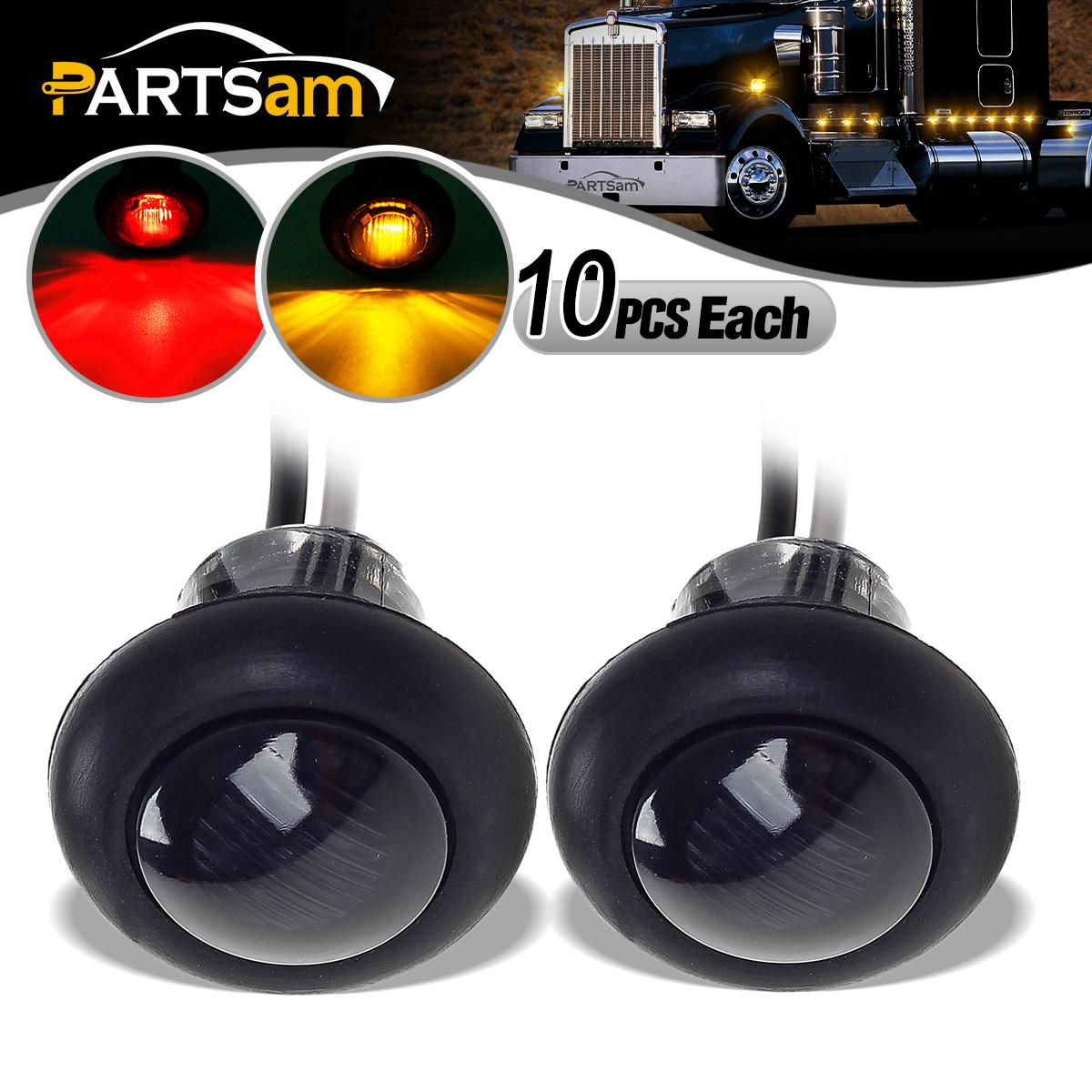 20x Amber Red Trailer 3 4 U0026quot Round Led Light Marker
