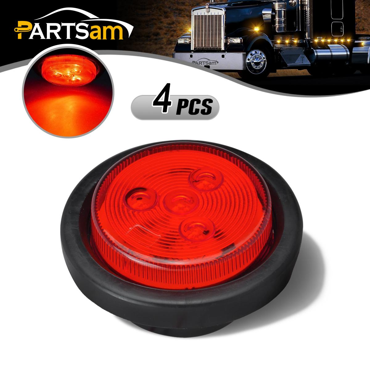 Flush Mount Red 13 LED 2.5/" Round Truck Trailer Side Marker Clearance Light