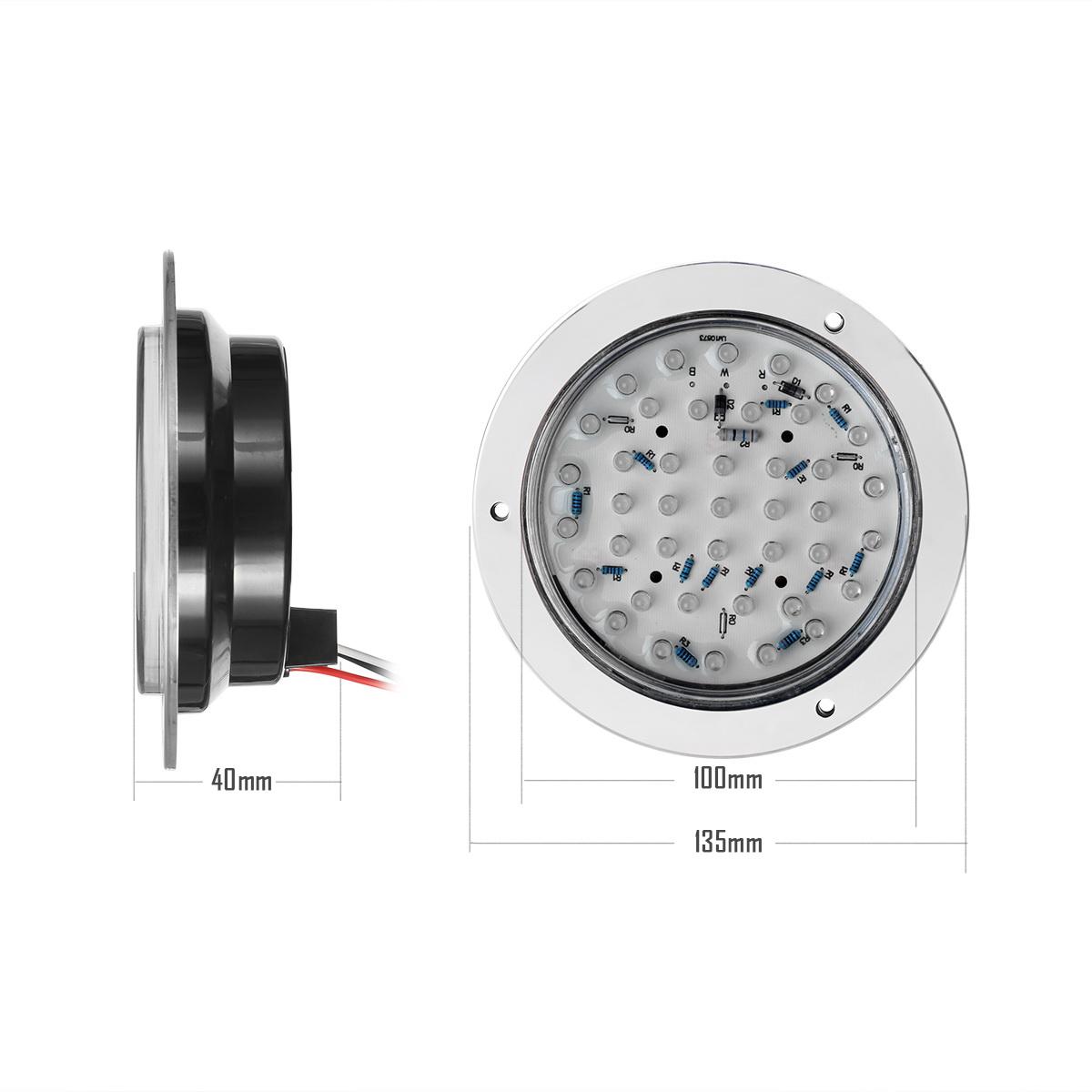 4x 4 U0026quot Round 40diodes White Stop Turn Tail Light Waterproof